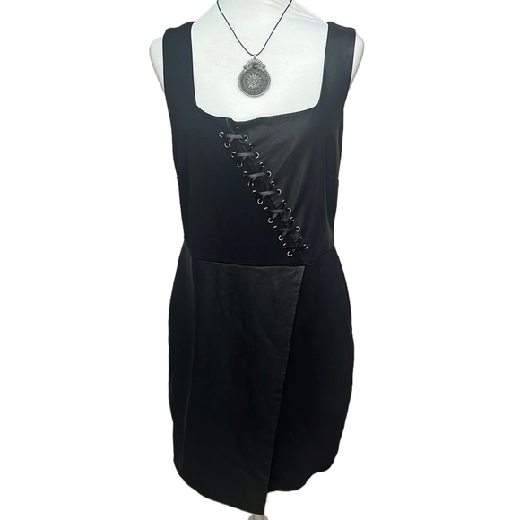 Boston Proper Faux Leather Dress - Picture 1 of 6